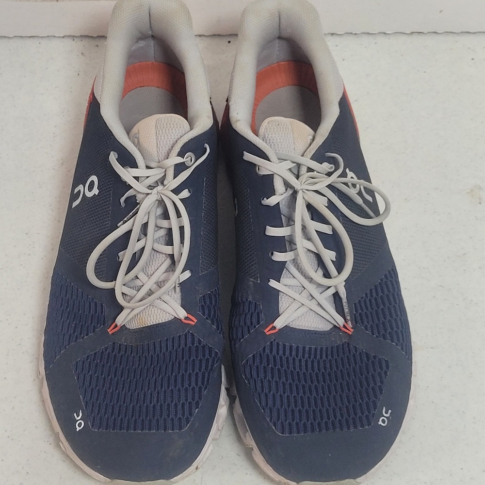 On Cloud Mens Running Shoes Navy Blue Orange Size 13 CloudTec Speedboard